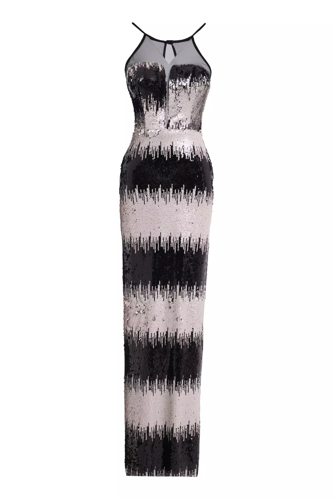 Silver sequin sleeveless maxi dress
